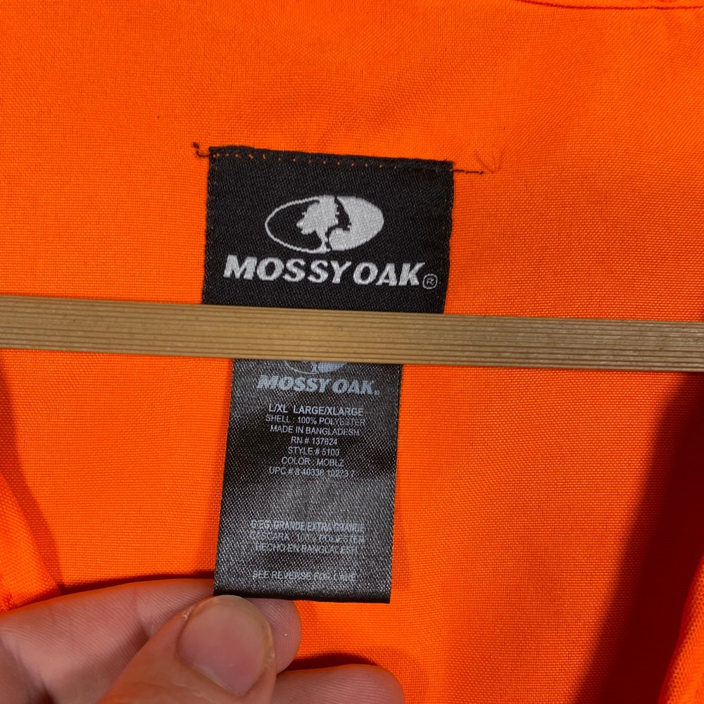 Mossy Oak Orange High Visibility Hunting Vest Men's L XL Pockets Zipper - Picture 4 of 6